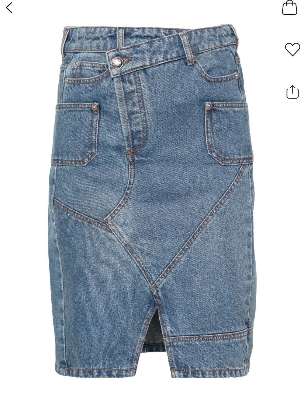 $368 ZADIG & VOLTAIRE Jinko Asymmetric Denim Skirt In Light Blue NEW W FLAW